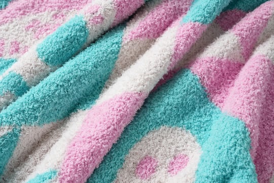 50" x 60" Pink & Mint Skull Throw Blanket by Ashland®
